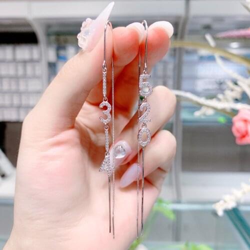 Silver 925 Earrings for Women 2021 Trend 925 Sterling Silver Earrings 520 1314 Piercing Ear Cuffs Long Hanging Earrings