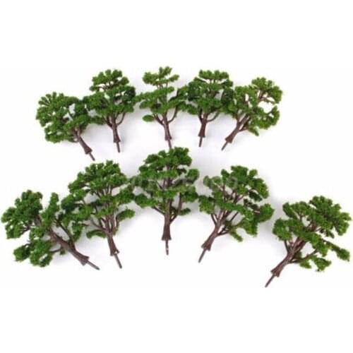 10pcs Plastic Mini Simulation Trees Miniatures Pine Tree Micro landscape Setting For Garden Potted plant Decorative Supplies