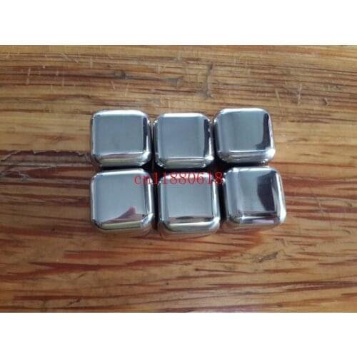 100pcs/lot DHL Fedex Free Shipping Stainless Steel Whiskey Stones Ice Cubes Soapstone Glacier Cooler Stone