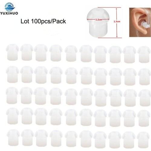 100pcs Walkie Talkie Acoustic Coil Air Tube Silicone In-Ear Earbuds Mushroom Eartip Ear Bud Replacement Radio Earpiece Headset