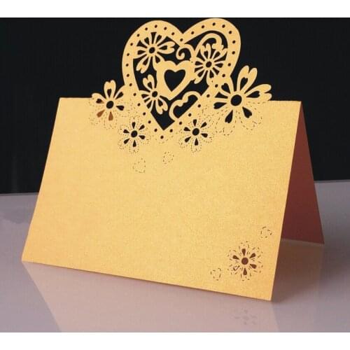200PCS Laser cut Love Heart place card, wedding party table Seating cards, guest name card, dinner direction signs