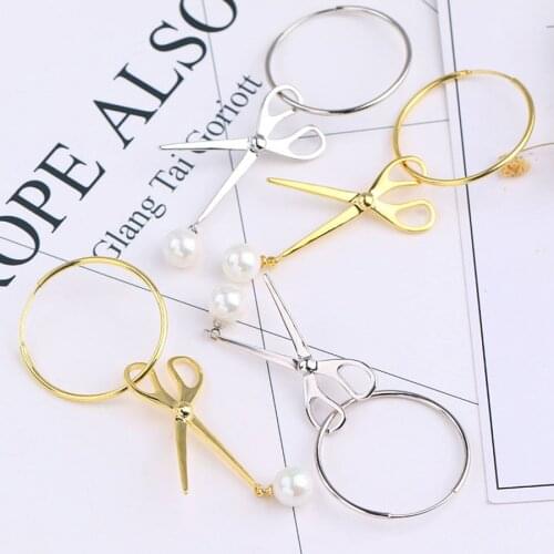 2020 Fashion Jewelry New Gold Small Scissors Earring Boucle d'oreille Femme Long Pearl Earrings BTS Earrings For Women