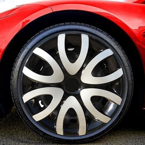 For Chervolet Cruze Aveo 15 Inc Unbreakable Flexible 4 Pcs Wheel Cover piano black steel rim looking