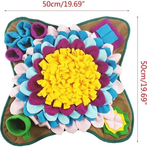 50x50cm Pet Dog Snuffle Mat Nose Smell Training Sniffing Pad Slow Feeding Bowl Food Dispenser Carpet Non-Slip Puzzle Toy