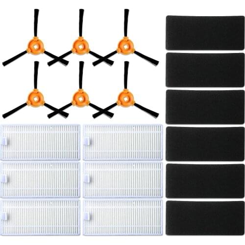 6 PCS Filter & Sponge Filter Kits+6 PCS Side Brushes for Eufy robot vacuum RoboVac 11 robotic cleaner Parts Replacement