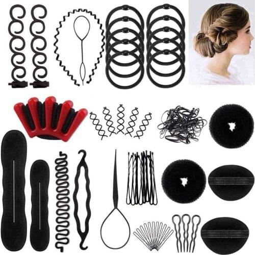 70 PCS/Set Hair Styling Accessories DIY Salon Design Simple Fast Spiral Braid Modelling ToolsHairdress Kit For Girls or Women