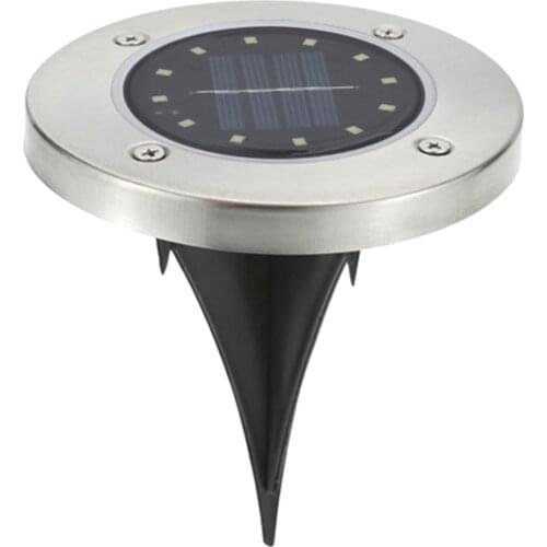 8pcs Solar Powered Ground Light Waterproof Garden Pathway Deck Lights With 12 LED Lamp for Home Yard Driveway Lawn Road