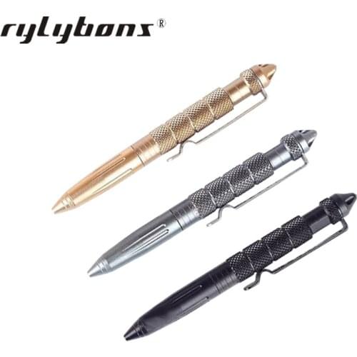 Auto Tactical Pen with Clip Multifunctional Self Defense Weapons Glass Breaker Aluminum Alloy EDC Tool Survival Emergency Kit