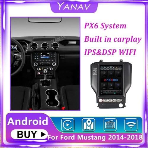 Car Radio Android 2 Din Stereo Receiver For Ford Mustang 2014-2018 GPS Navigation Auto Video Multimedia Player Wireless Carplay