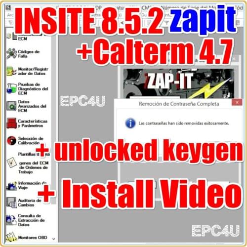 Free shipping forCalterm III 4.7+Metafiles+ INSITE 8.6 NEVER EXPIRE+password clean zapit +fleet calibration and flash ecm+kg