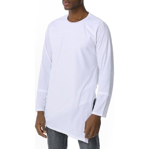 Brand Oversized Tshirt Men 2020 Autumn New Long Sleeve Streetwear T Shirt Men Hiphop High Street Casual Longline Tee Shirt Homme