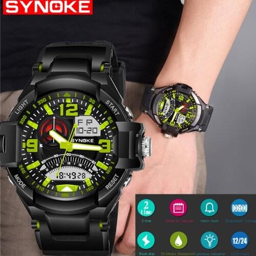 SYNOKE double display watch men outdoor sports watch Reloj de deportes al aire libre Mesa de esportes ao ar livre men clock G50