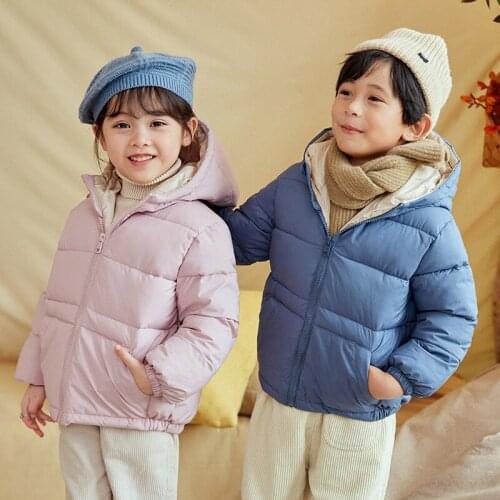Children Winter Coat Girls Boys Thickened Down Parkas Hooded Coat Jacket Overcoat 2-7Y Baby Kids Clothing Outerwear Down Jacket