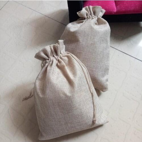 50Pcs Simple Mini Burlap Jute Gift Bags nylon thread drawstring bags Wedding/Party/Birthday/Christmas jewelry gift Packaging