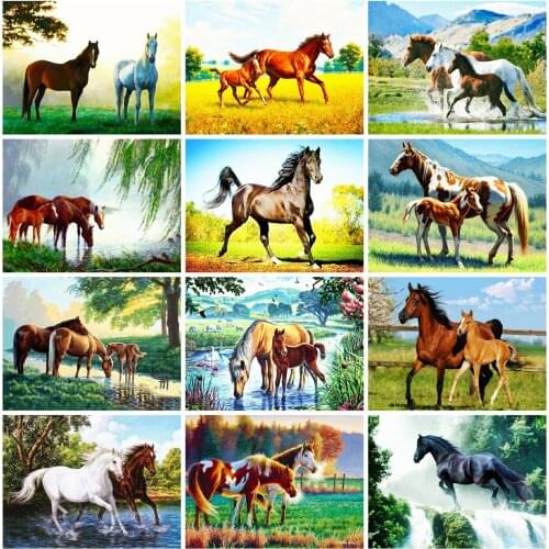 EverShine Diamond Mosaic Horse 5D Diamond Painting Full Square Animals Cross Stitch Handmade Hobby Gift Bead Embroidery Art Kits