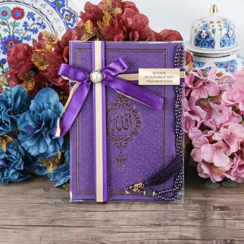 Purple Thermo Leather Yasin, Pearl Rosary Gift Set for My Dear Mom FREE SHİPPİNG