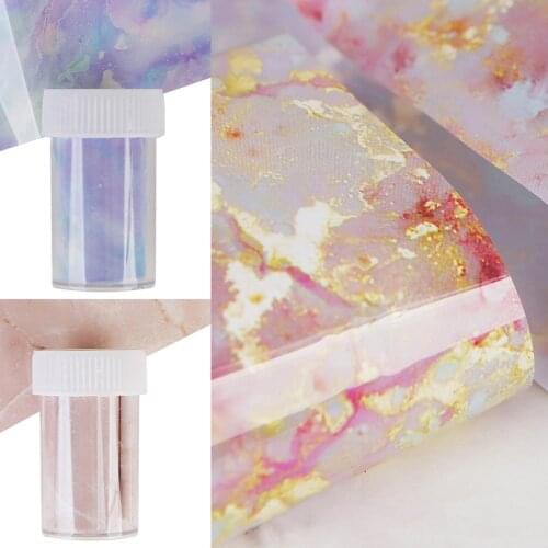 1 Box Nail Foils Blooming Starry Sky Paper Marble Sticker Mirror UV Gel Nail Art Decal Tips DIY Manicure Tools