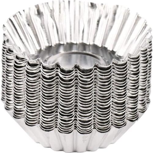 Egg Tart Molds, Non-Stick and Reusable Tart Pan for Baking, Aluminum Mini Mould for Tarts, Mini Cakes, Pudding, Jello