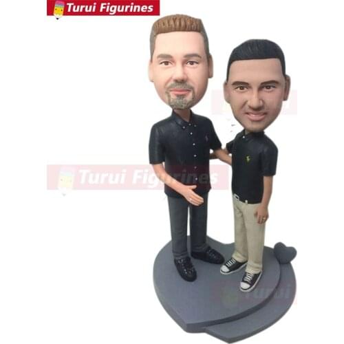 Gay Male Wedding Custom Wedding Topper Personalized Gay Wedding Cake Topper Bobble Figurine Based on Customers' Photo Gay Male W
