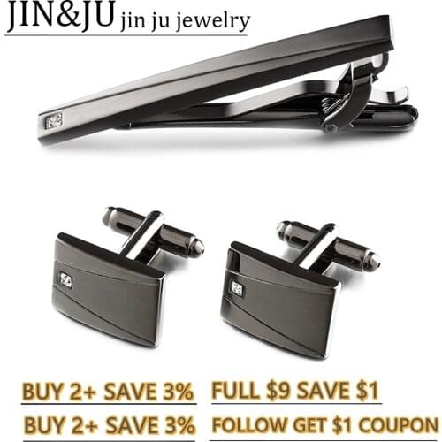 JIN&JU Cufflinks For Mens зажим для галстука Bouton De Manchette חפתים לגבר Gemelli Uomo Per Camicie Gemelos Para Hombre Camisa