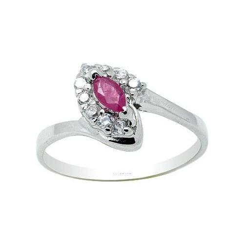 CoLife Jewelry Fashion Gemstone Ring for Party 2.5mm*5mm Natural Ruby Ring 925 Silver Ruby Engagement Ring