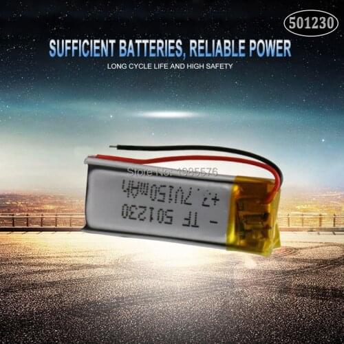3.7v 130mAh 501230 Rechargeable Lipo Battery For GPS MP4 Camera Power Bank Tablet Electric Toys PAD DVD Lithium Polymer Battery