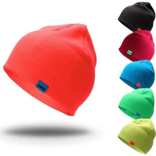 LEOSOXS Skiing Hat Men Women Outdoor Skiing Mountaineering Hat Knitted Wool Hat Winter Warm Solid Color Ski Sport Hat For Women