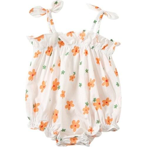 Cute Newborn Infant Baby Girls Rompers Summer bow Sleeveless Flower Clothing Jumpsuit cool Playsuit