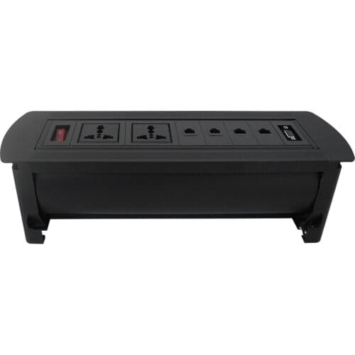 Table socket with switch 2 Universal Power, 4 LAN and 1 VGA Desktop socket for conference room/office/other UTP cat 6