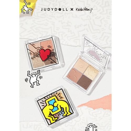 Judydoll Eye Shadow Palette 4 Colors Eyeshadow Matte Shimmer Diamond Portable Long Lasting Waterproof Eye Makeup