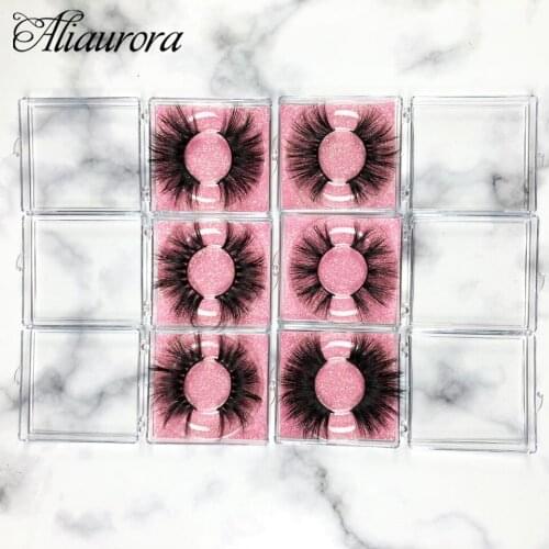 Wholesale Mink Lashes 25mm 3D Mink Eyelashes Fluffy Dramatic Lashes Handmade Eyelash Extension Natural False Eyelashes Makeup