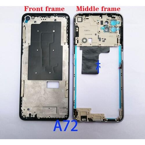 Original Middle Housing Frame Cover + LCD Front Display Frame Bezel For OPPO A72 5G Middle Frame Replacement