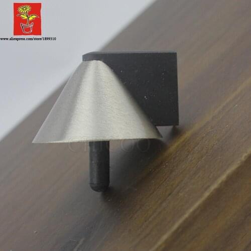 Doorstopper Zinc alloy Satin chrome pyramid door stops,Floor mounted doorstop