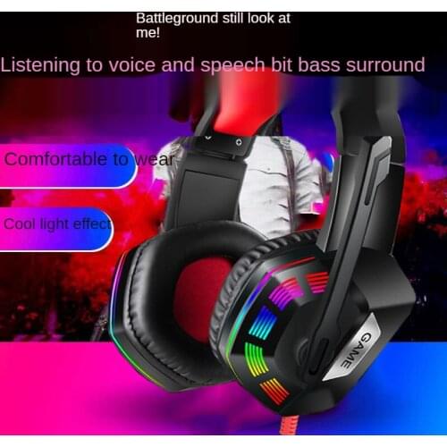 Cool colorful LED light gaming headset 7.1 channel computer gaming headphones with microphone 3.5 plug with cord headset