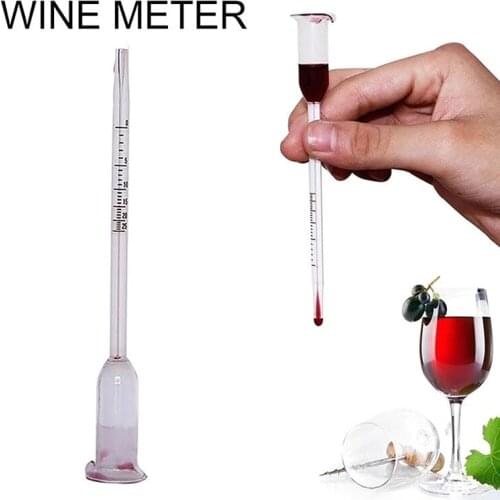 1Pcs Transparent Glass Wine Alcohol Meter Fruit Wine Rice Wine Concentration Meter Wine Meter 0-25 Degree