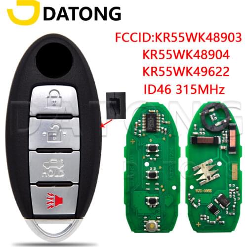 Datong World Car Remote Key For Nissan Teana Altima 2009 Ago FCC ID KR55WK48903 ID 46 7952 Chip 315 Mhz Auto Smart Control Key