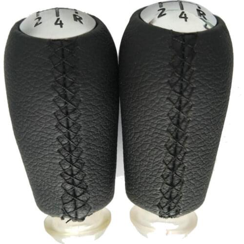 5Speed Leather MT Gear Shift Knob for Renault Megane II MK2 Scenic 2 Clio 3 III MK3 GearShifter Pen Head Ball Black Gray Beige