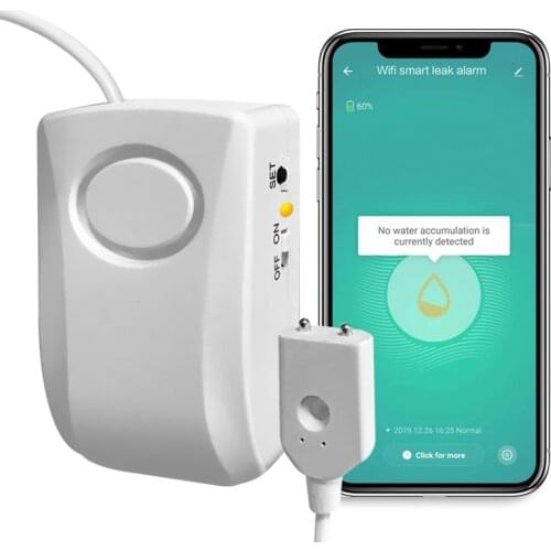 Alarm tuya smart wifi tuya water app real time system wifi water leak detector