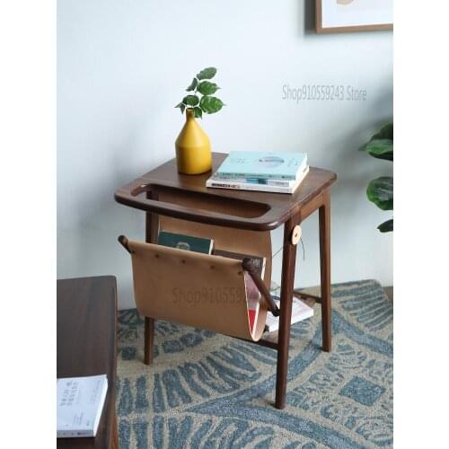 Nordic Side Table Solid Wood Japanese Small Apartment Side Table Magazine Cabinet Living Room Bedroom Bedside Table