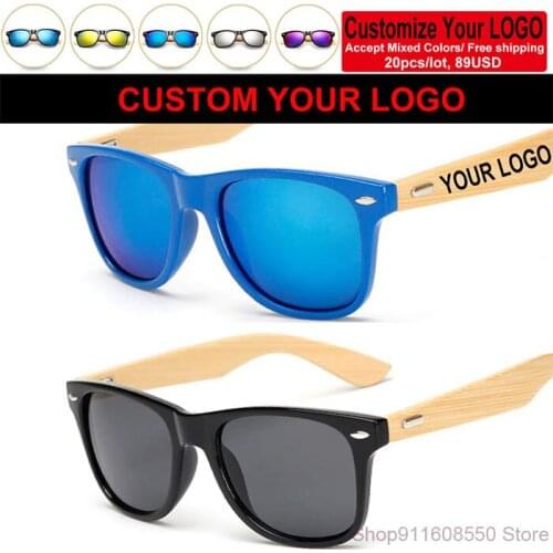 Custom Logo Bamboo Foot Sunglasses Men Wooden Sunglasses Women Original Wood Sun Glasses Customerized 20 pcs/set Wholesale