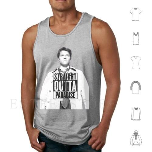 Supernatural Tank Tops Vest Cotton Supernatural Castiel Din Sam Winchester Straight Outta Compton Nwa