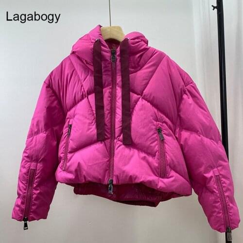 Lagabogy 2021 Top Quality Winter Coat Women 90% White Duck Down Parkas Female Thick Warm Windproof Loose Oversived Puffer Jacket