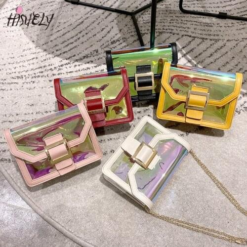 Womens Laser transparent Handbags and Purses messenger bags Small Crossbody Bag For Women Chain Mini Sweet Candy Shoulder Bag