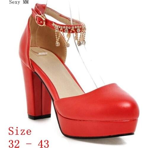 Women High Heel Shoes Platform Pumps Woman Thin High Heels Party Wedding Shoes Ladies Kitten Heels Plus Size 32 - 40 41 42 43