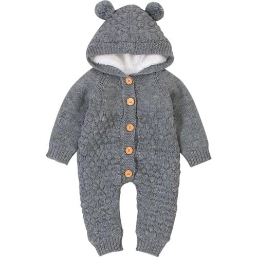 Winter Baby Rompers Thicken Baby Girls Boys Clothes Hooded Newborn Jumpsuit Infant Baby Long Sleeve Overalls For Children