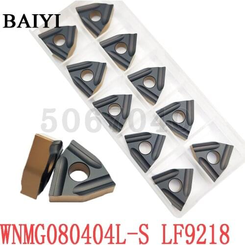 10pcs WNMG080404L-S LF9218 Two-color coating carbide inserts cutter turning tools steel processing indexable double-sided blade