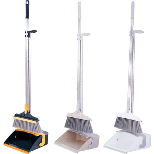 2/3PCS Broom And Dustpan Set Combination With Extendable Broomstick Cleaning Broom Dustpan Set Foldable And Standing Home Mops