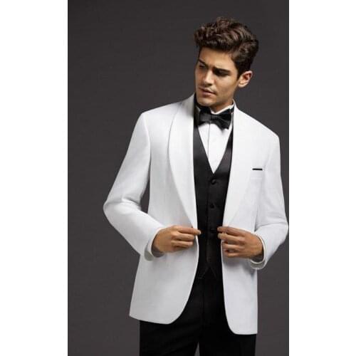 Fashion Terno Masculino 3Pieces(Jacket+Pant+Vest+bowtie)Formal High Quality Costume Made Shawl Collar One Button Black Jacket