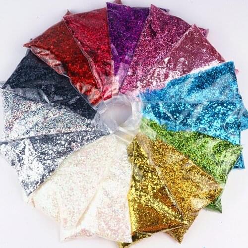 50g 1mm Glitter Nail Sequins Holographics Powder Shining Irregular 3D Hexagon Sequin Summer Popular DIY Nail Art Decoration