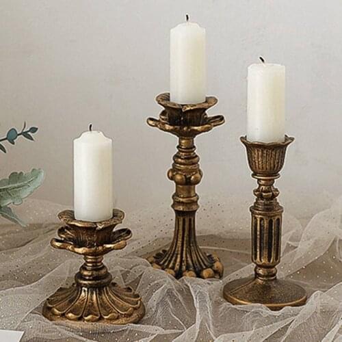 Antique Resin Candlestick Photo Props Ins Wind Candle Photography Background Home Decoration Ornaments Photography Props #2